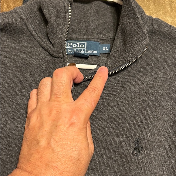 Ralph Lauren Men's Charcoal Zip-Up Sweater - Picture 7 of 8